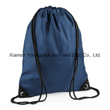 Personalized Navy Blue 210d Nylon Sports Gym Sack Drawstring Bag